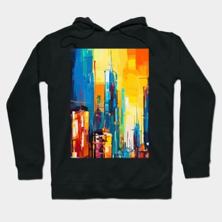 Colorful Cityscape Abstract Art Hoodie